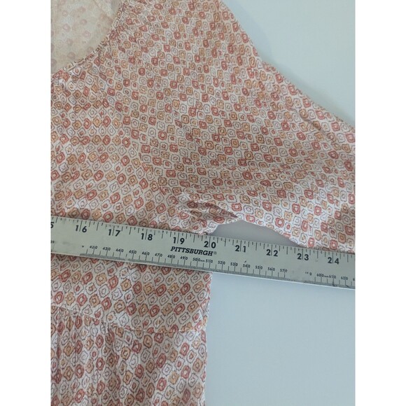 Old Navy Peasant Milkmaid Blouse Boho Floral Front Tie Womens L - Picture 10 of 10